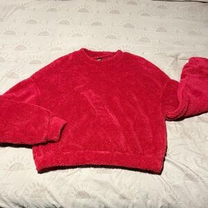 SHEIN Vibrant Red Fuzzy Sweater